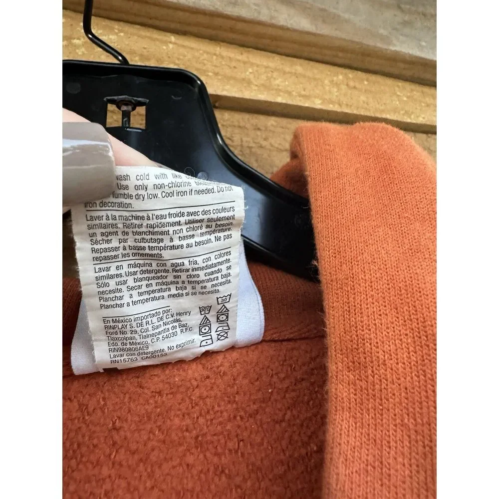 Champion REVERSE WEAVE‎ Hoodie Sweatshirt Small Blank Dark Orange